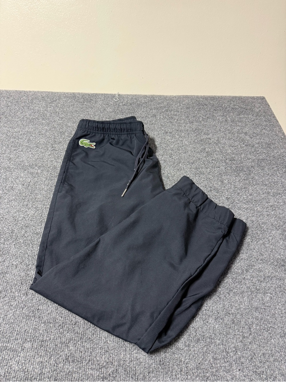 Lacoste Black Jogger Pants with Green Crocodile Logo size 3